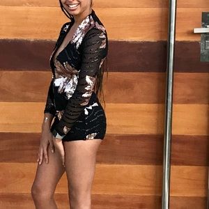 Black & Rose Gold 2 piece sequin set